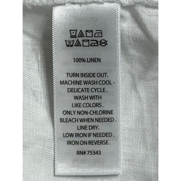 Jones & Co Jones New York White 100% Linen Button Front Trucker Jacket Womens 1X - Picture 5 of 5